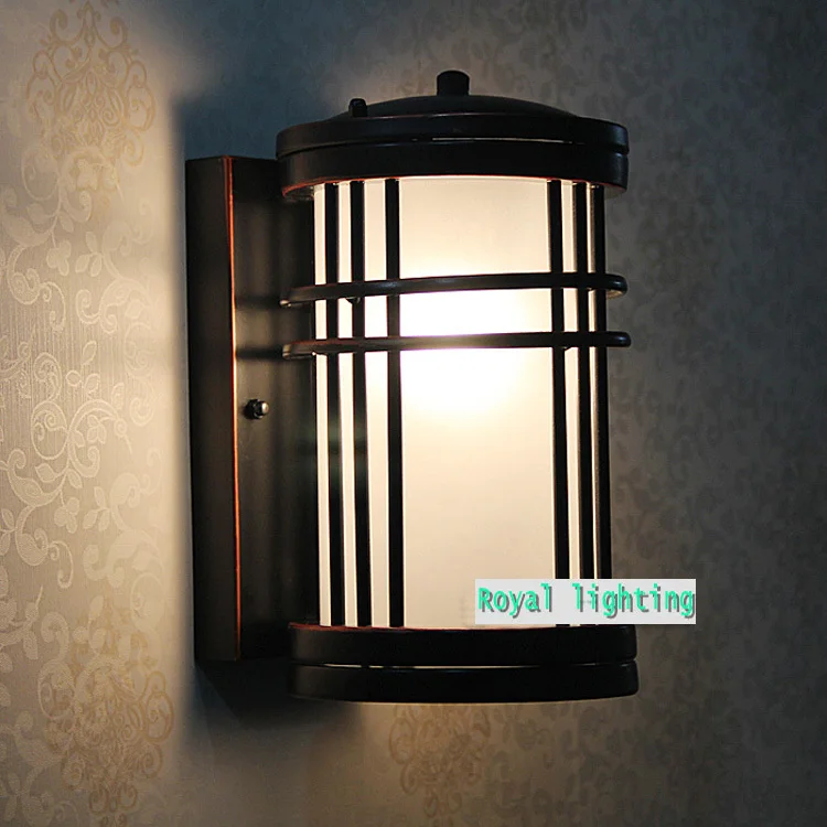 Большой Открытый Винтажный стеклянный садовый светильник кафе Ретро Черный