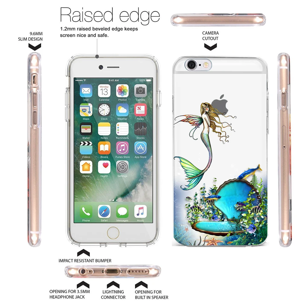 MISSCASE Mermaid Phone Case for iphone X 7 8 Plus Soft TPU Silicon Full Protective coque Cover iPhone 6 6S plus 5 5S SE |