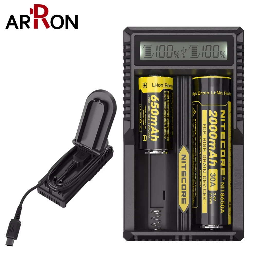 Nitecore UM10 UM20 ЖК-дисплей Цифровой Смарт USB зарядное устройство 18650 17650 17670 RCR123A 16340 14500 зарядное устройство