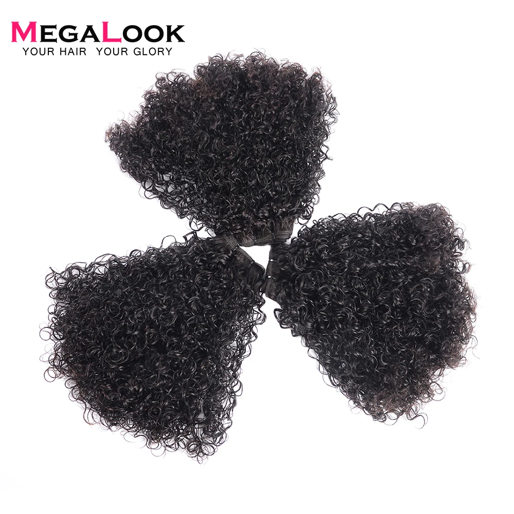 Megalook Funmi 3 пучка s с 4*4 синтетическое закрытие шнурка бразильский телефон завиток человеческие волосы remy для наращивания 3 пучка с закрытием