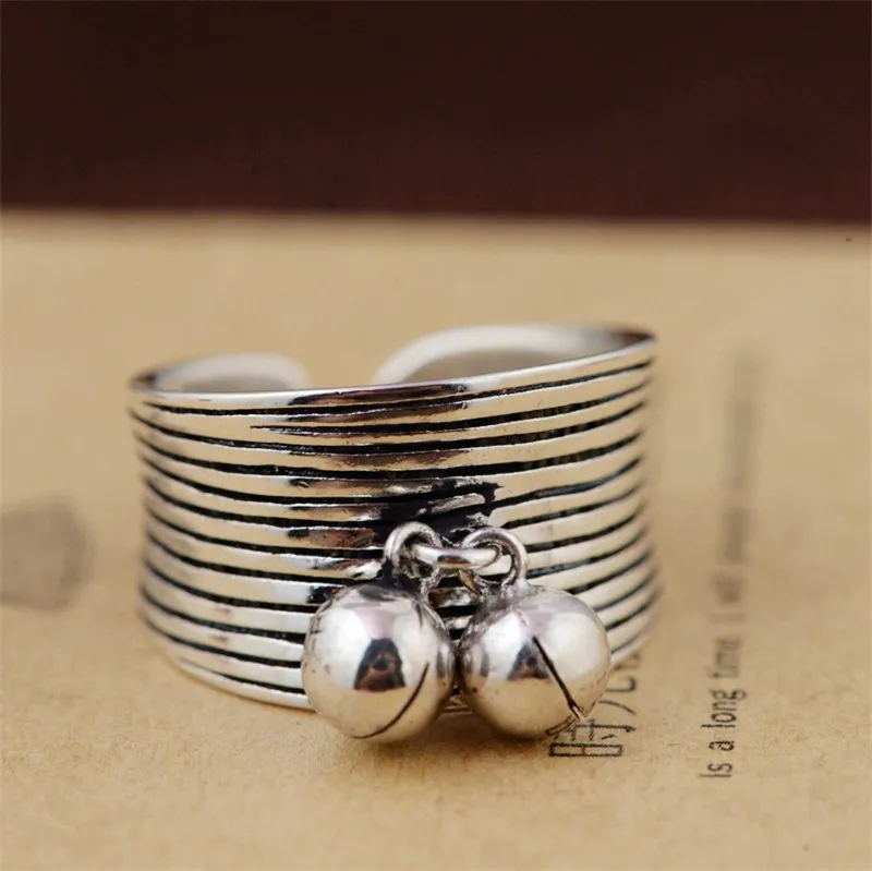 BESTLYBUY S925 чистое серебро тайские серебряные колокольчики женские кольца открытые