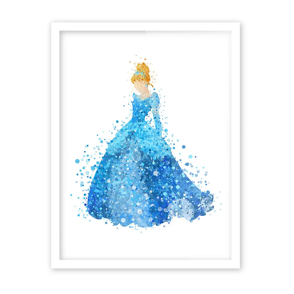 Современный постер с изображением принцессы Золушки снега из мультфильма поп