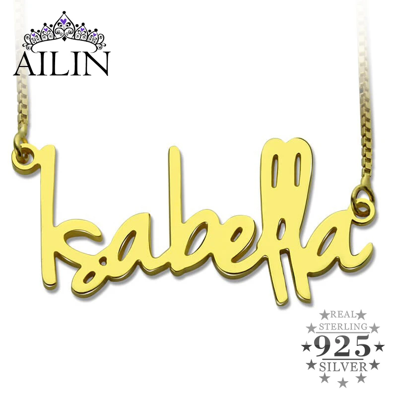 AILIN 18K позолоченное цветное ожерелье с персонализированным именем для женщин