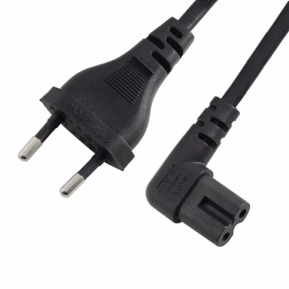 1 шт. 90 угловых штепсельных вилок европейского стандарта 2pin для розеток IEC320 C7