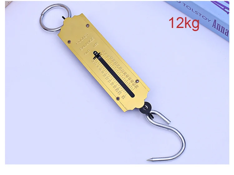 12kg 12 кг, 25 кг, 50 кг, 100 кг, 150 кг, весы для багажа, весы для рыбалки, путешествий, механические весы с подвесным крючком, портативные весы - Цвет: 12kg