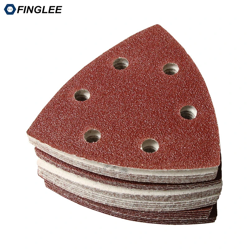20pcs 90*90mm Aluminium Oxide Sanding paper with 6 holes loop backing Abrasive Tools Sander Disc Grit 40 60 80 100 120 180 240 |