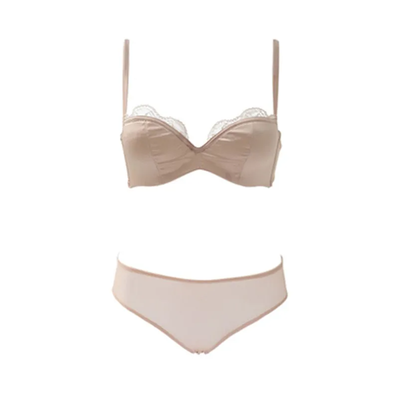 Комплект женского кружевного нижнего белья бюстгальтер пуш-ап с глубоким
