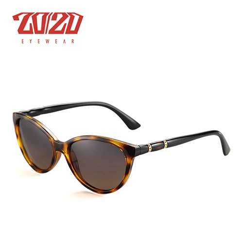 C04 Demi 20/20 Марка Дизайн Vintage Поляризованные Солнцезащитные Очки Cat Eye Женщины Градиент Линзы Солнцезащитные Очки Оттенки Женские Очки cuculos PL356 - Цвет линз: C04 Demi