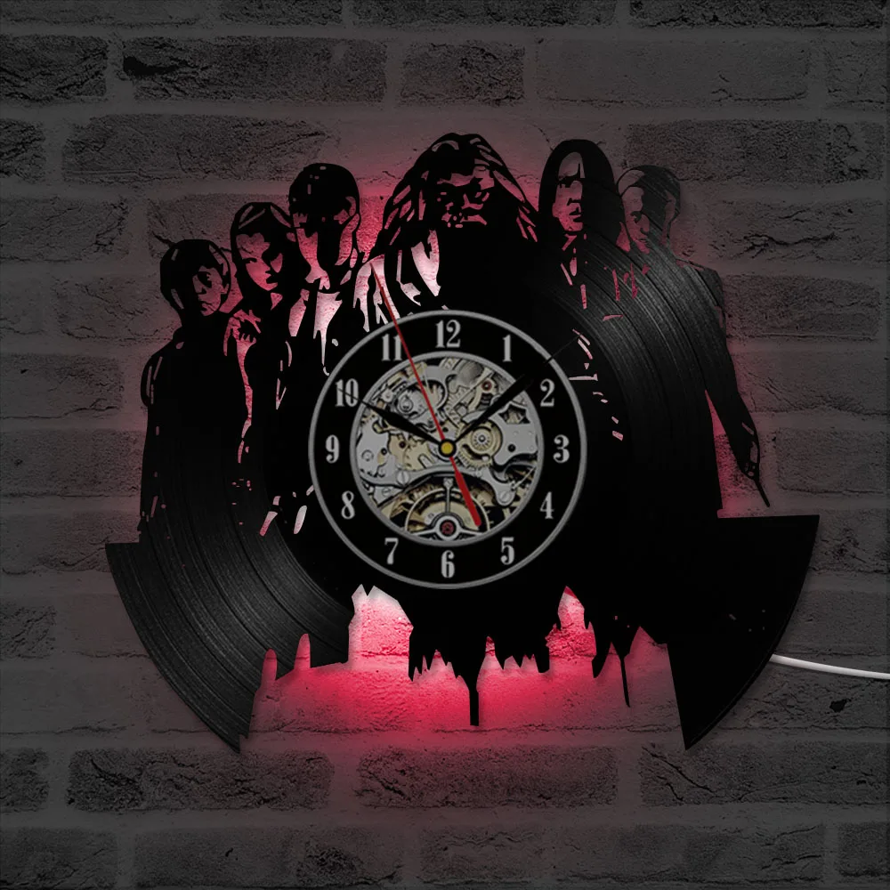 Виниловых пластинок часы Огайо штатов США Город CD висит Запись в античном стиле