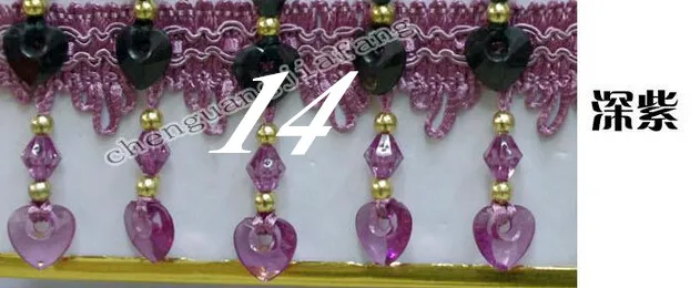12 ярдов/партия 6 5 см ширина бахрома отделка сердце кристалл бисером лента для
