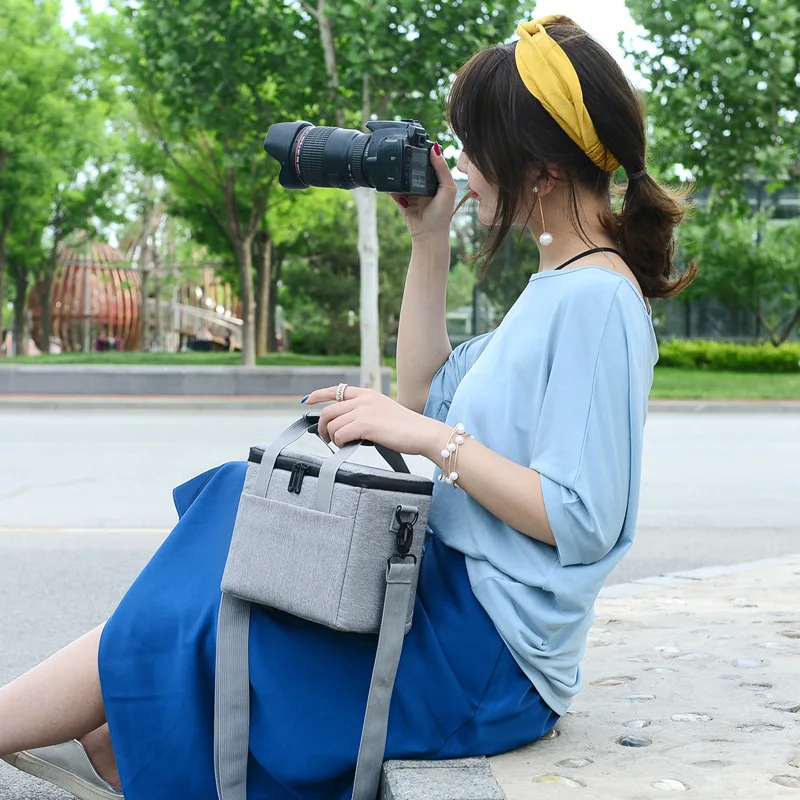 Сумка для камеры для мужчин и женщин, сумка для фотосъемки, посылка для DSLR, наплечный чехол для Nikon D750 FX D5500 D5600 DX D5300 24,2mp COOLPIX B700 1 J4 Gray