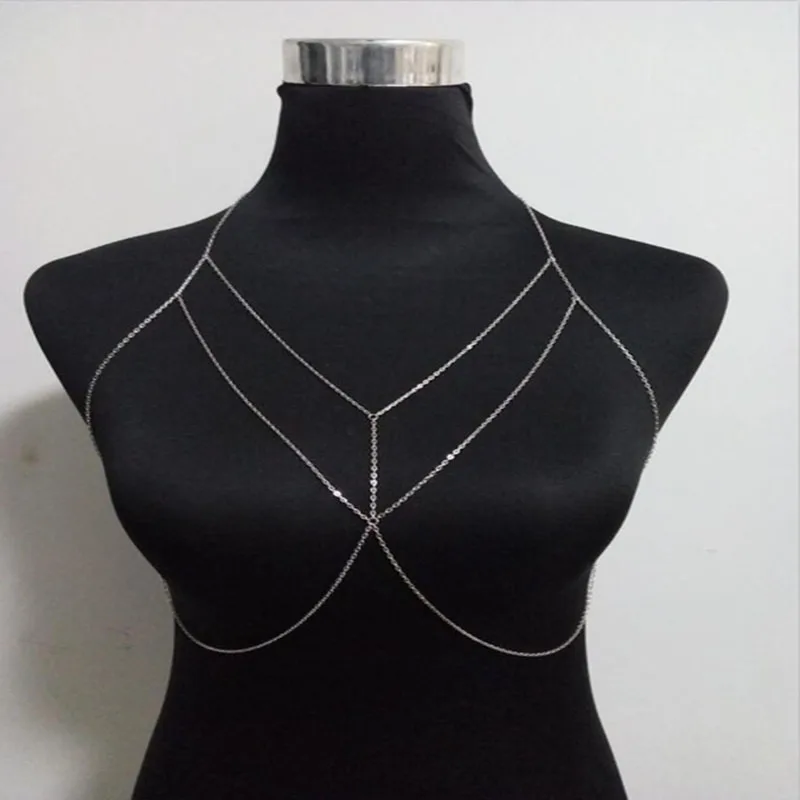 Europe and new product simple handmade Beach fashion glamour sexy women gold bikini body bra charm chain of choice for wome | Украшения и