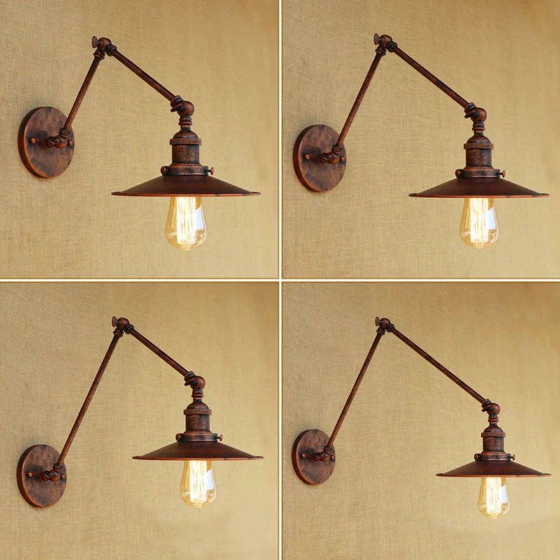Американский металлический настенный светильник в стиле лофт 4 размера
