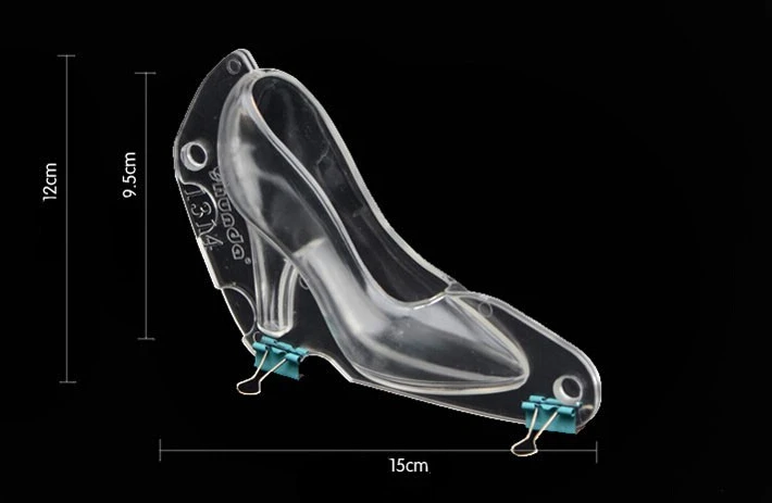 Милые красивые туфли на высоком каблуке из поликарбоната для шоколада конфет