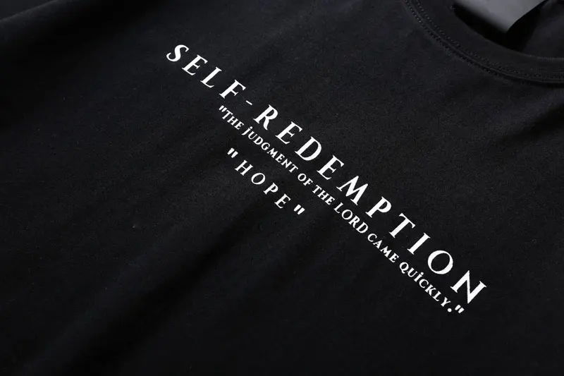 Novel ideas Self Redemption Patchwork Printed T-Shirt 2018 Hip Hop Short Sleeve Streetwear Tops Tees Fashion Skateboards Tshirts | Мужская