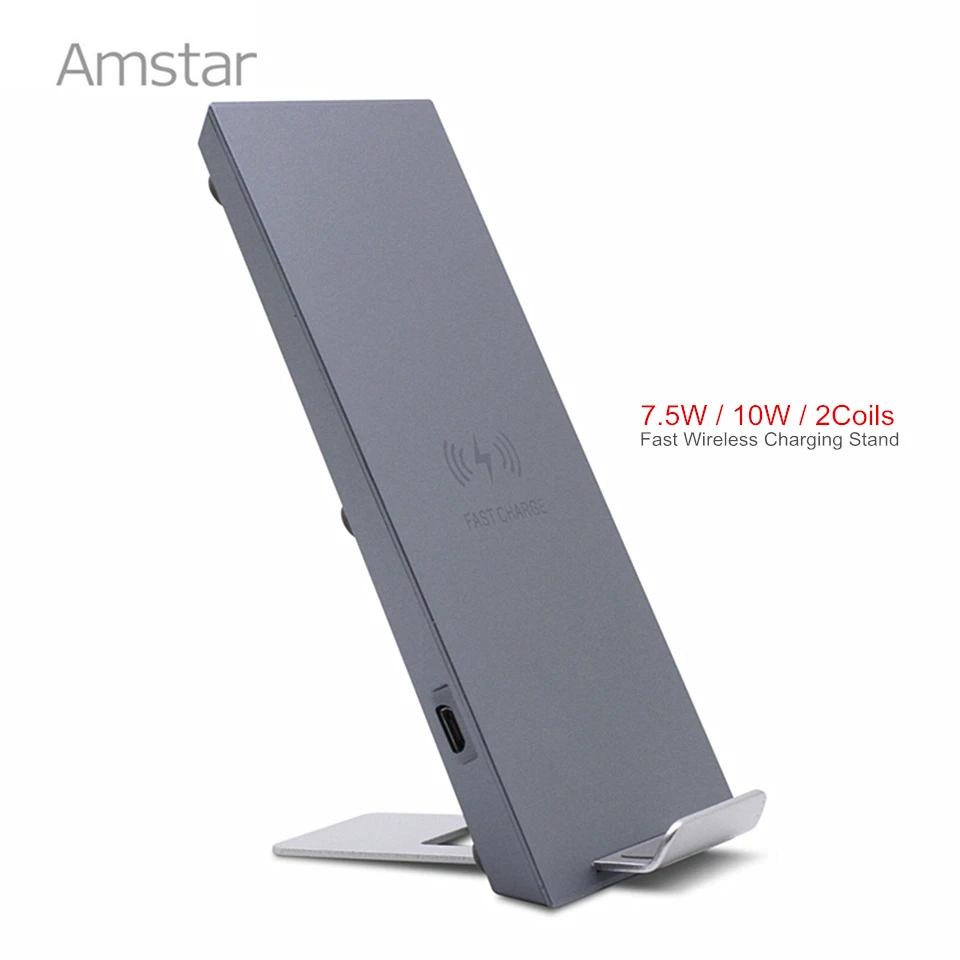 Amstar Qi Беспроводное зарядное устройство 7 5 Вт/10 Вт Быстрая зарядка для iPhone X 8 samsung S8