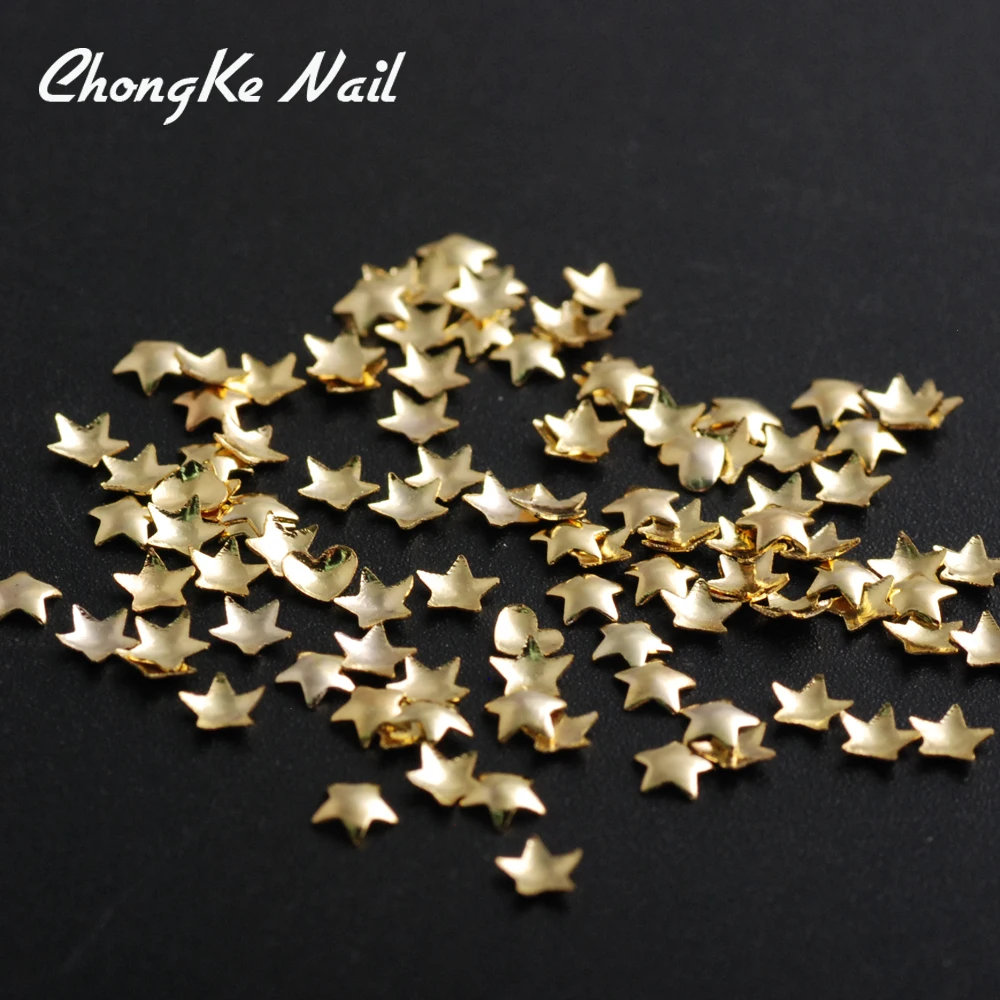 500 шт./упак. большой пятиконечная звезда Стиль золотым покрытием Ботильоны с