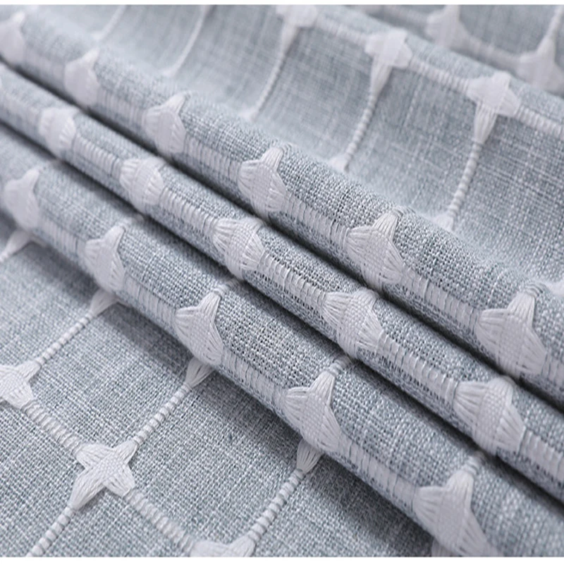 Cotton linen lace side tablecloth small plaid cloth gray Mika 2 color living room dining room decoration coffee table tablecloth