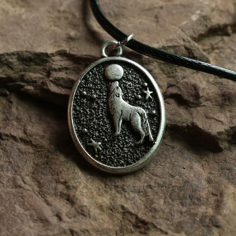 Ожерелье с волком lanseish10pc винтажное ожерелье ручной работы и воющим на Луну