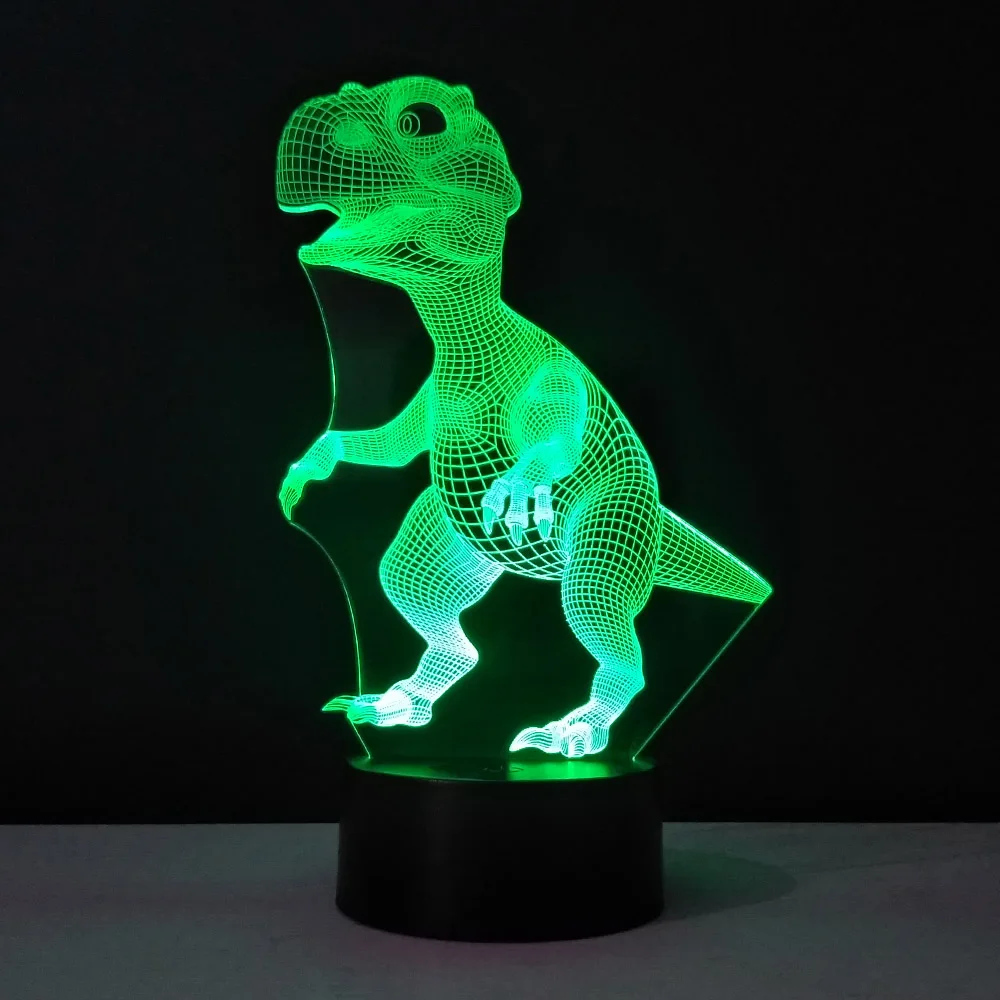 Светильник 3d с динозавром Настольный светильник со сменными цветами и сенсорной