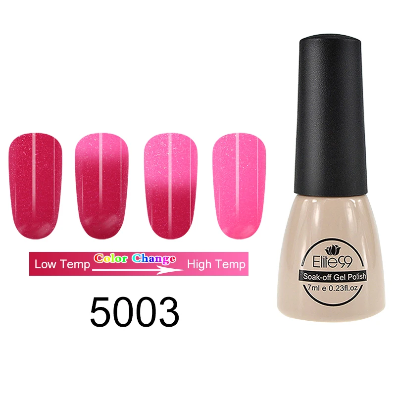 5003-7ml Elite99 термальный гель для ногтей, меняющий цвет, голографический лак для ногтей, блеск для горячей холодной температуры, отмачиваемый УФ-Гель-лак для ногтей - Цвет: 5003-7ml