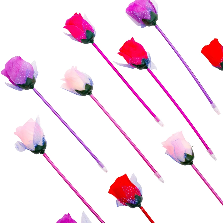 

24pcs/Lot Lovely Flowers Rose ballpoint pen 0.5mm small gift stationery school student prize School Supplies wholesale