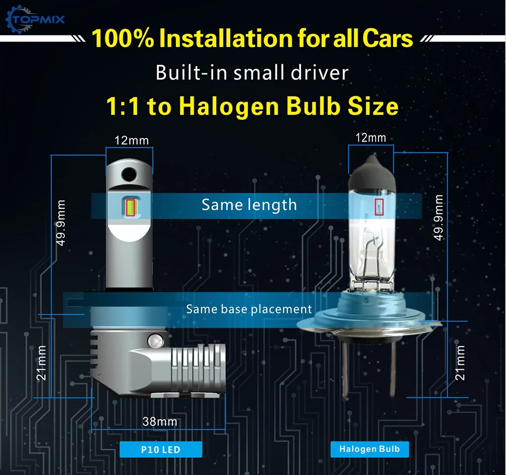 2018 Новый P10 Автомобильный светодиодный комплект для преобразования фар D2S D2R D2C D4S