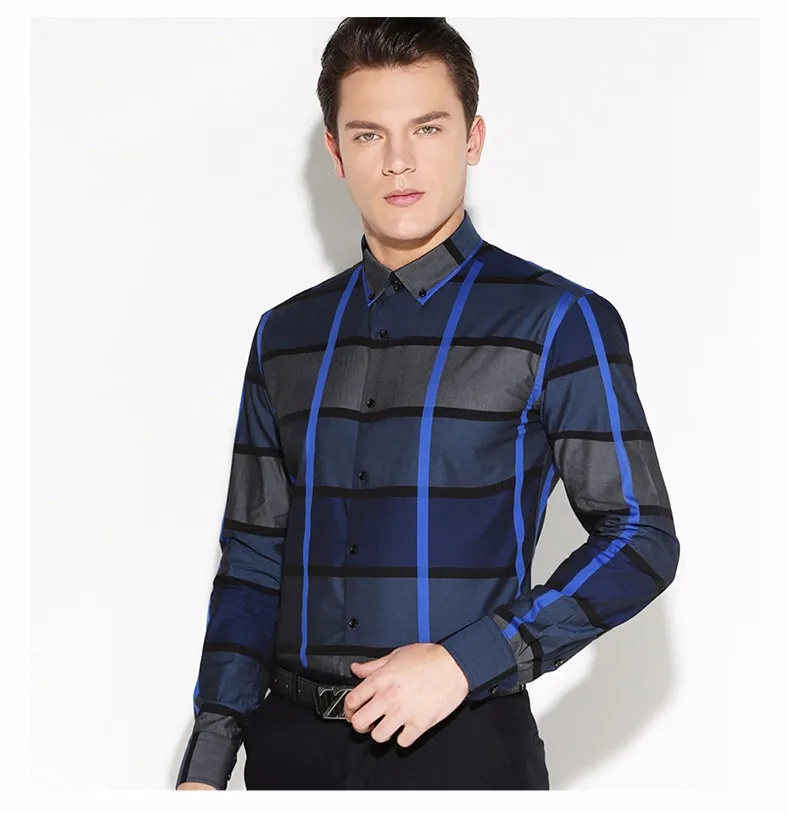 CAIZIYIJIA Лидер продаж клетчатая Лоскутная рубашка Camisa Masculina Осенняя мода хлопок мужская рубашка Повседневная рубашка на пуговицах с длинным рукавом