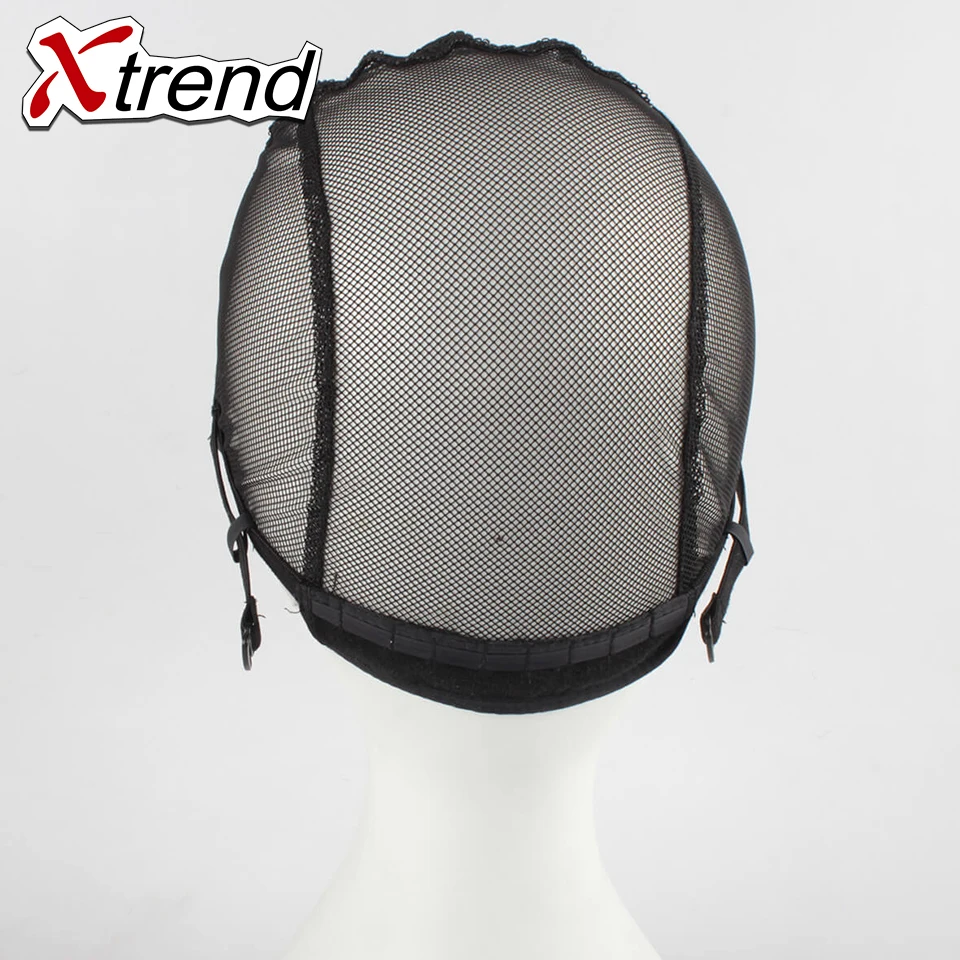 1pcs Black U Part Wig Cap With Swiss Lace Net For Making Wig With Adjustable Straps Top Stretch Gluless Weaving Cap
