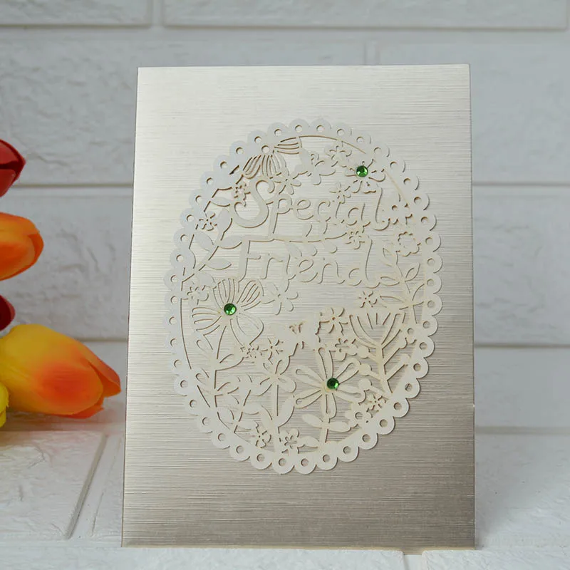 Laser cutting hallow out card Folding type Metal sense Paper Cartoon invitation | Дом и сад