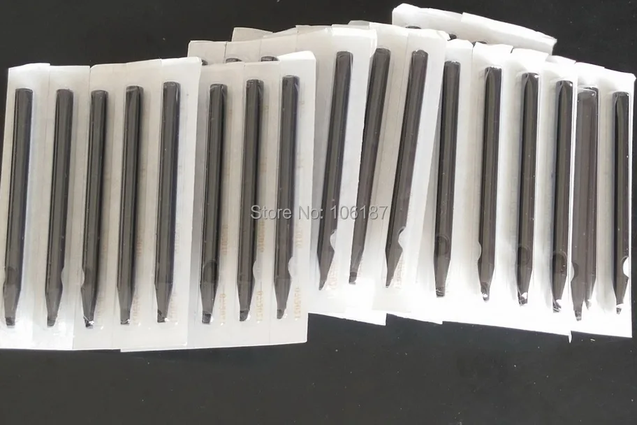

7F 50PCS Disposable Tattoo Tips NozzleS Flat SIZE Long Tips Black Tattoo Nozzles