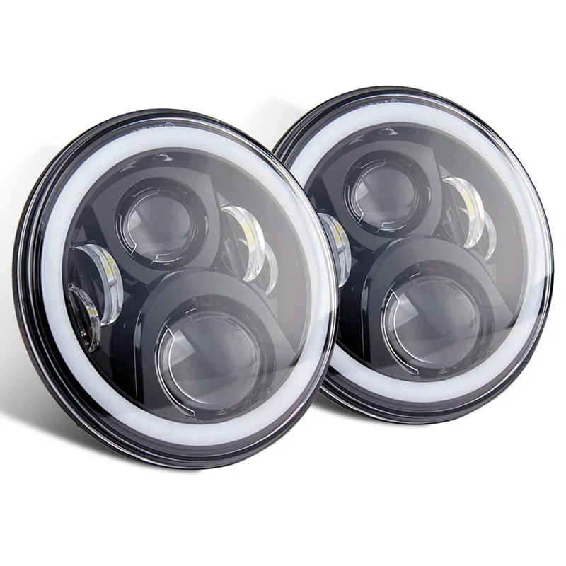 7 дюймов круглый проект светодиодный фары RGB Halo и 4 дюйма LED Противотуманные лампа