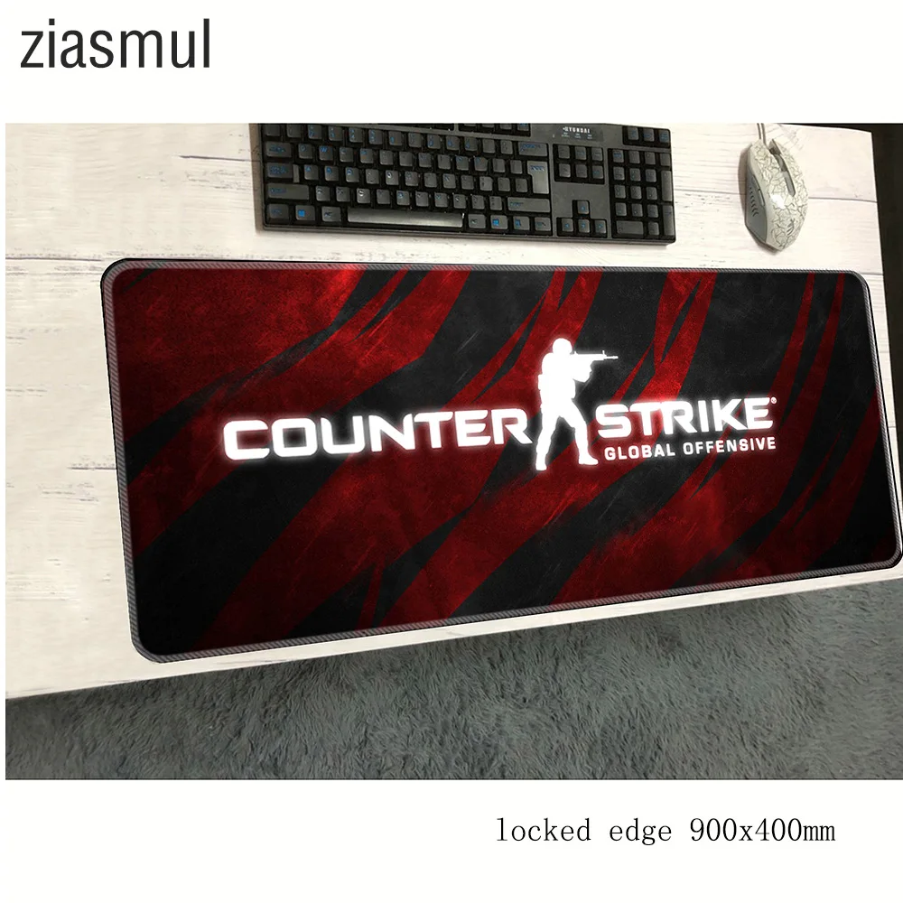 Cs go коврик для мыши с блокировкой края notbook компьютерный 90x40 см игровая padmouse gamer