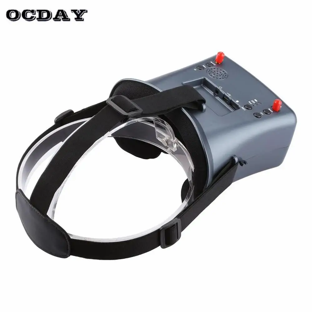 LS-008D 5,8G FPV Googles VR очки 40CH с батареей 2000mA DVR разнообразие для RC модели Высокое качество 92% прозрачные линзы хобби - Цвет: Черный