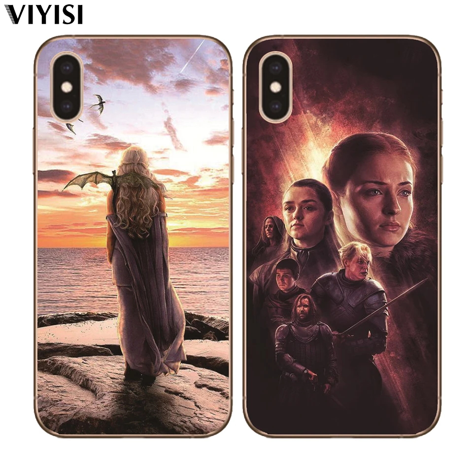 Чехол для IPhone X XS MAX XR 7 8 6 6S Plus 5 5S SE Game Thrones Daenerys Dragon Jon Snow Tyrion Lannister Мягкий силиконовый