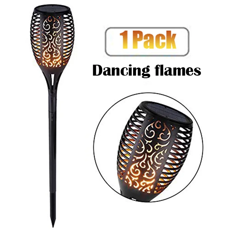 1PC 96LED Mpow пламя Солнечный фонарь светильник s 1/2 упаковка Танцующая Мерцающая лампа водонепроницаемый Солнечный фонарь светильник садовая дорожка светильник s лужайка лампа - Испускаемый цвет: 1PC
