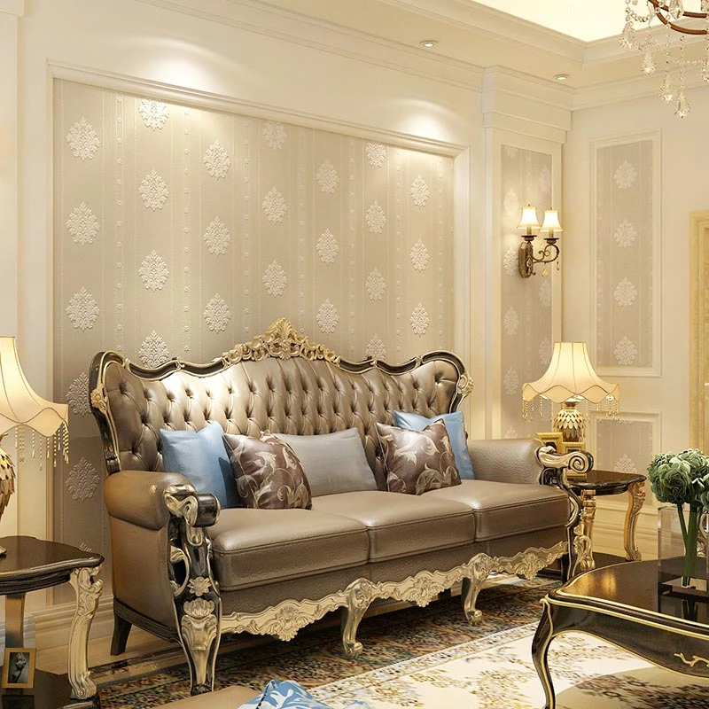 beibehang European Style Vertical Striped Refined Living Room TV Background Wallpaper Bed Bedside Wallpapers AB papel de parede |