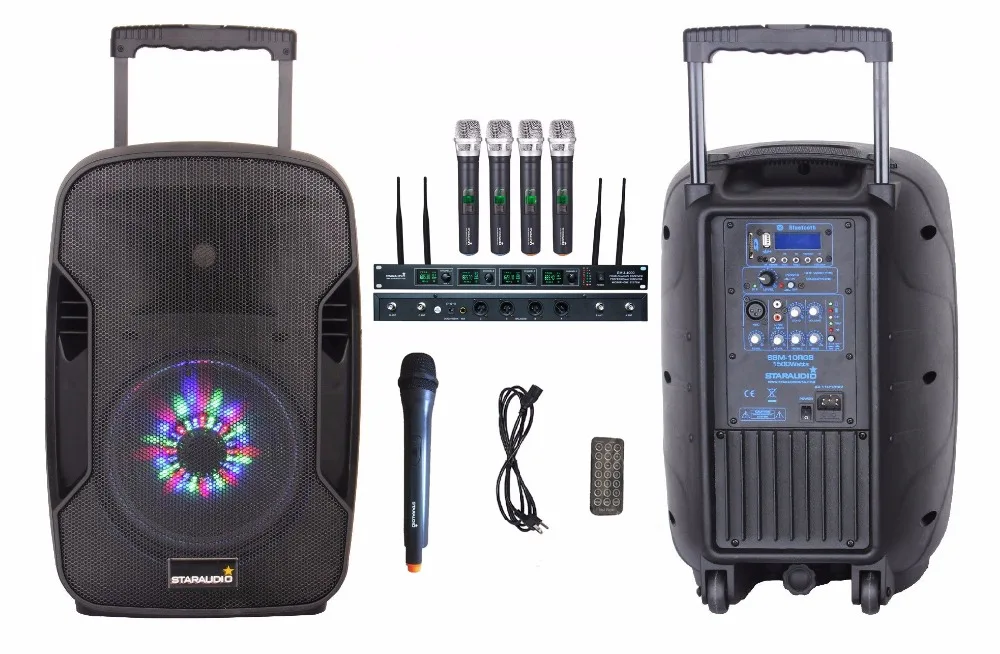 STARAUDIO 1500 Вт 10 дюймов BT USB Pro PA DJ сценический клуб активный KTV SD перезаряжаемый