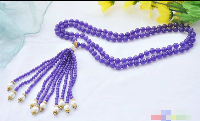 Фото CBN69 красивый 40 "8 мм фиолетовый шарик белый круглый жемчуг ожерелье pearl necklace necklace CBN69 красивый 40 "8 мм фиолетовый шарик белый круглый жемчуг ожерелье pearl necklace necklace
