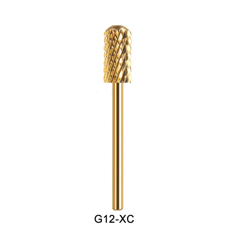 G12-XC Gold RIKONKA 1 шт. твердосплавное сверло для ногтей, фреза для маникюра, электрический аппарат для маникюра, пилка для укропа ногтей, аксессуары для ногтей - Цвет: G12-XC Gold