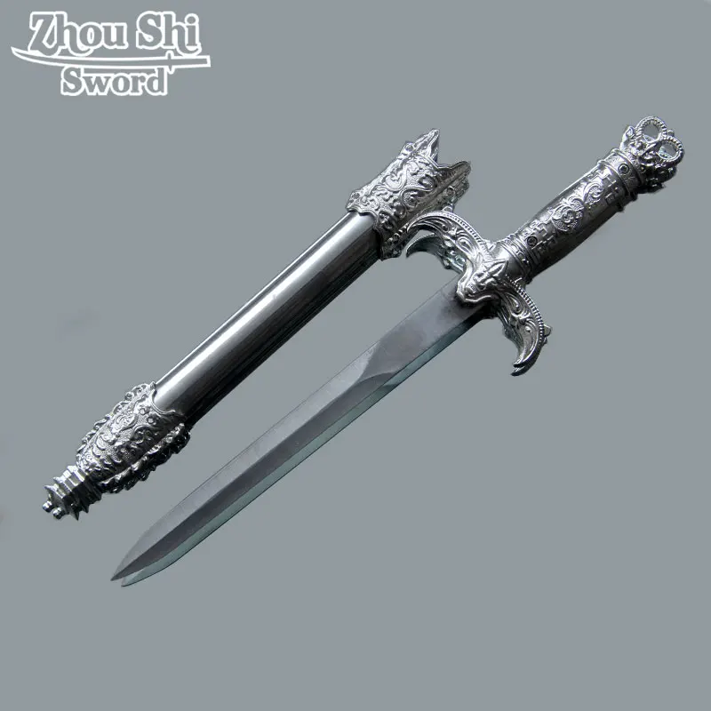 Vintage Home Decor European style Carved White Stainless Steel Blade Sheath Sword Cosplay Props Gifts Small Medieval Sword