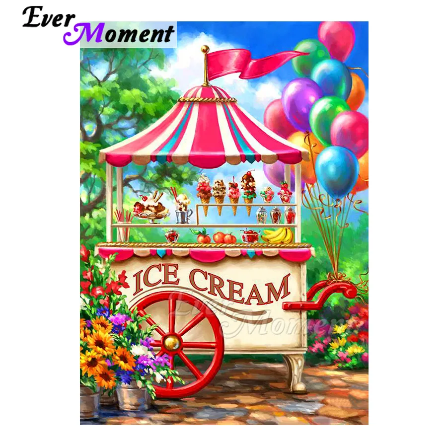 

Алмазная мозаика с изображением мороженого и воздушных шаров, 3F1547