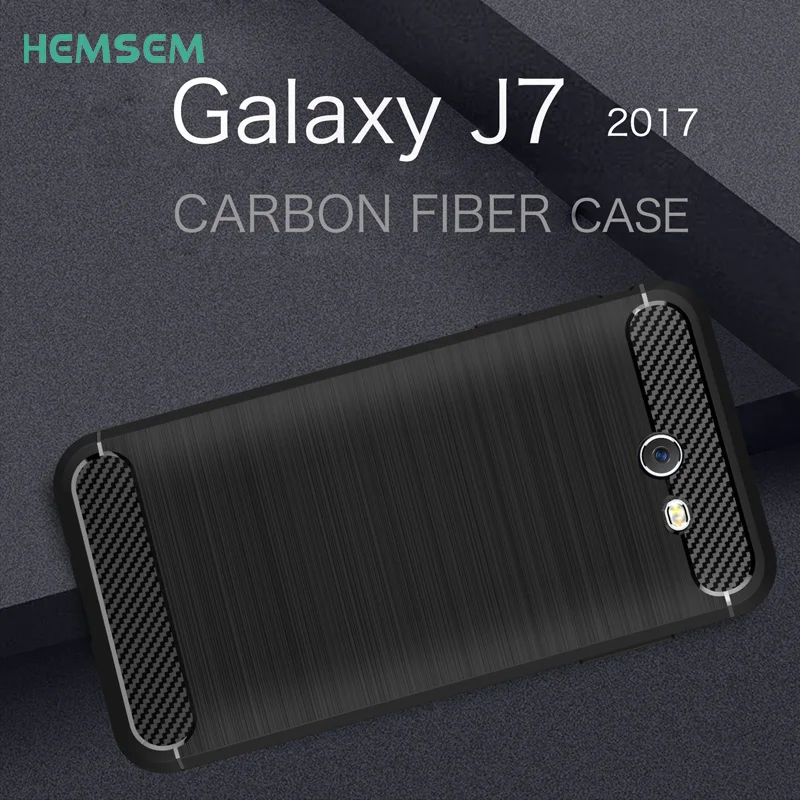 2017 J7 Cool Cover для Samaung Galaxy (2017) углеродного волокна матовый мягкий чехол TPU телефон