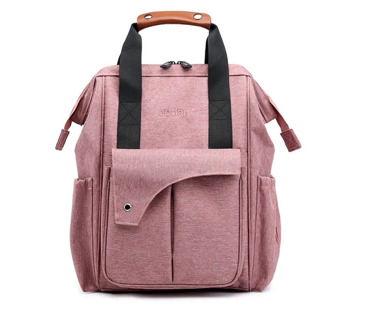 Pink Модная сумка для мам, многофункциональная сумка для подгузников, рюкзак, Детская сумка для подгузников, рюкзак для ухода за ребенком - Цвет: Pink