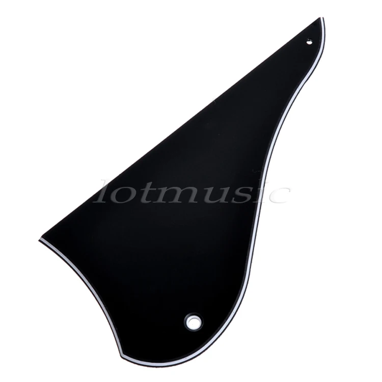 2 упаковки Mandolin Pickguard 3 слоя отверстия ABS поцарапанная пластина черная|Детали и