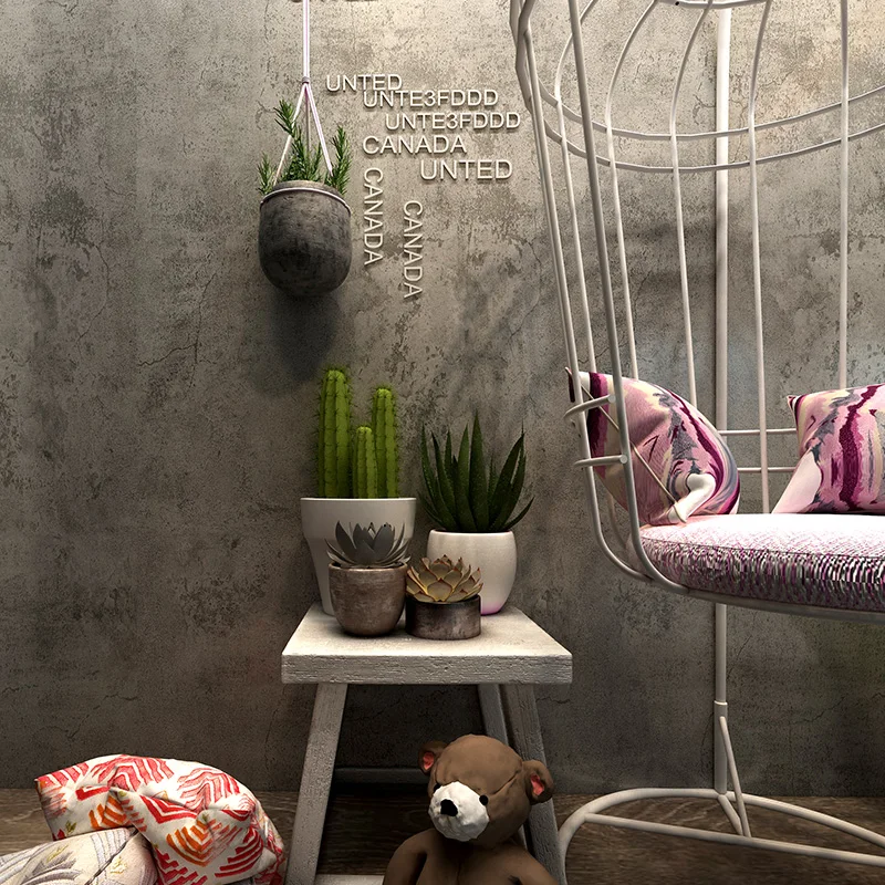 

Retro Waterproof Self-Adhesive Wallpaper 3D Cement PVC Wall Sticker Restaurant Cafe Clothing Store Background Wall Vinyl Decor