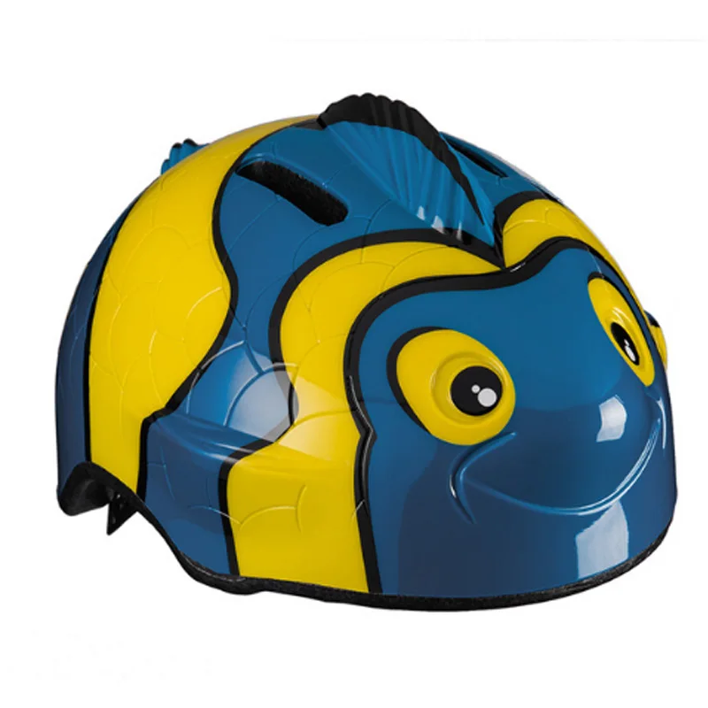 Blue blownfish ROCKBROS детский мультяшный шлем для мальчиков и девочек, велосипедный шлем для горного велосипеда, дорожный велосипедный шлем, Безопасный детский шкив для малышей, единорог - Цвет: Blue blownfish