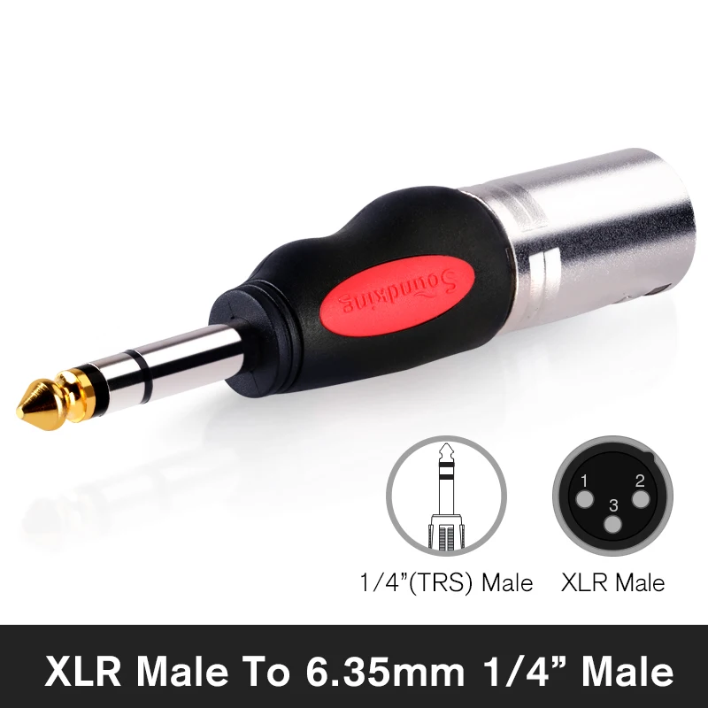 Soundking Лидер продаж XLR папа до 6 35 мм 1/4 &quotПапа стерео припоя тип микрофон адаптеры