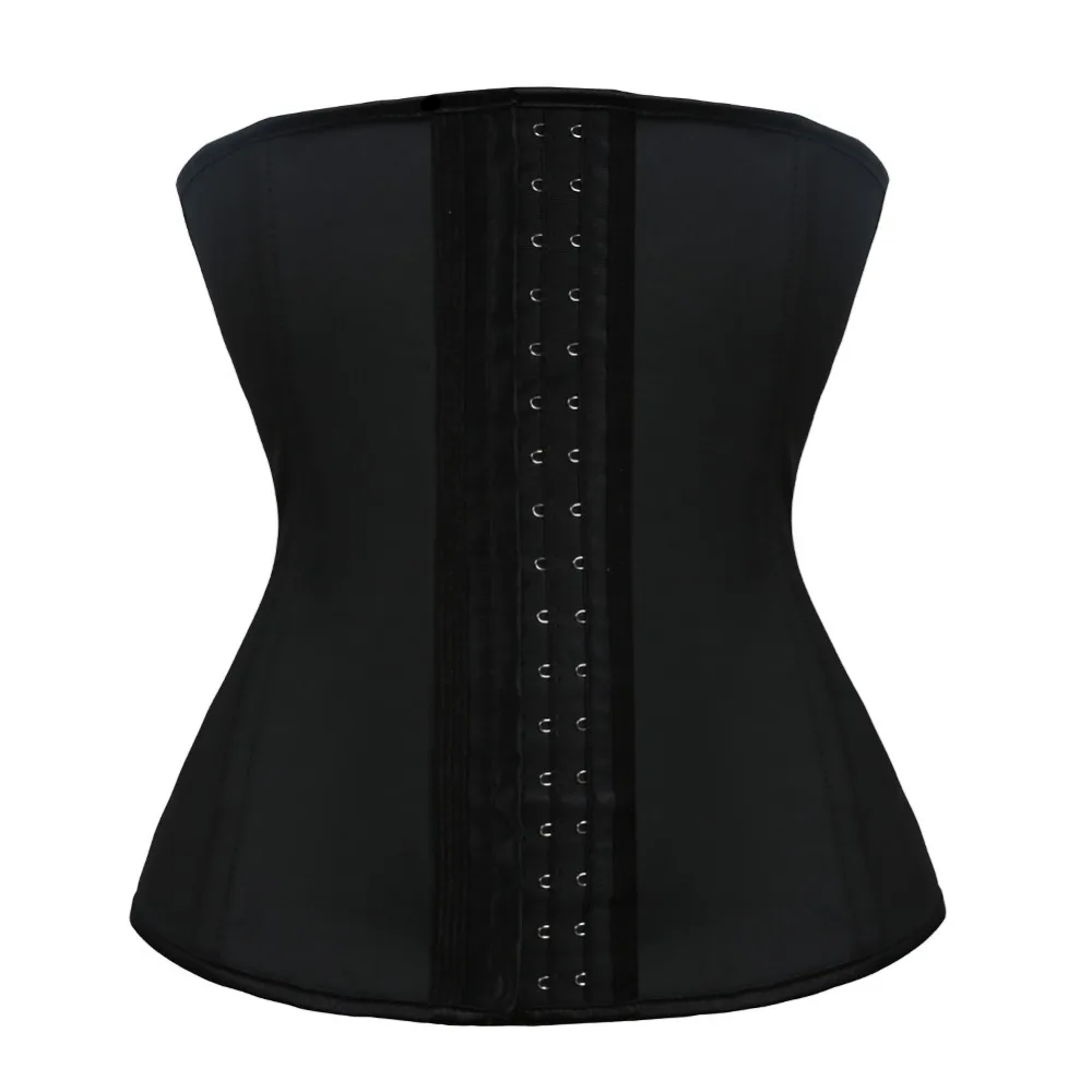 

Plus Size XS-6XL Women 100% Latex Rubber Waist Trainer Cincher Underbust Corset 9 Steel Boned Shapewear