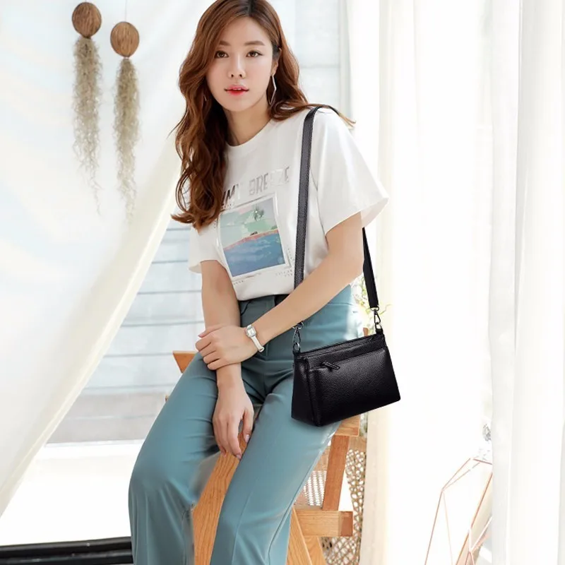 Женская кожаная сумка мессенджер винтажная через плечо 2019|Сумки с ручками| |